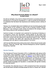 Why Does Diversity Matter on a Board