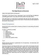 Article - The Right Board of Directors